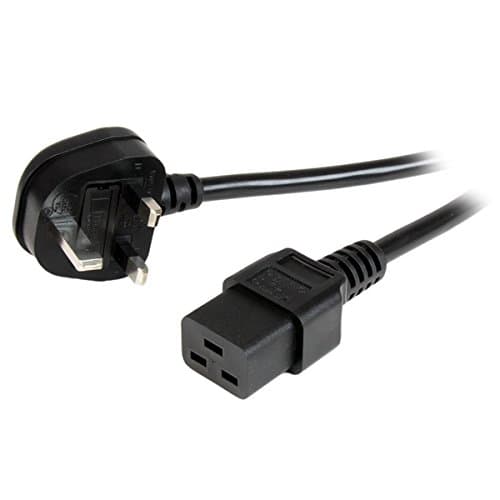 Image of StarTech.com 6ft (2m) UK Computer Power Cable, 16AWG, BS 1363 to C19, 13A 250V, Black Replacement AC Power Cord, UK Power Cable for PC and Network Equipment - UL Listed (PXTUKC192M)
