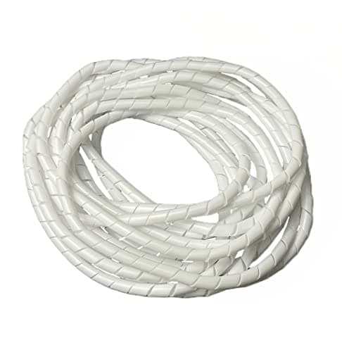 Image of On1shelf® Cable Tidy Spiral Wrap, White- 6mm (5m)