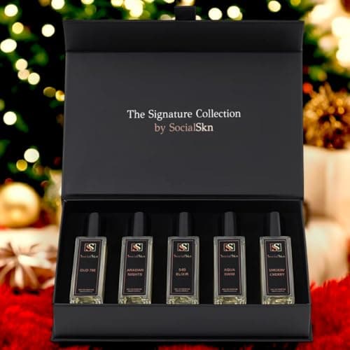 Image of Luxury Unisex Perfume Gift Set (5x20ml) - Long Lasting Eau de Parfum Collection for Men & Women – Oud, Arabian Nights, 540 Elixir, Aqua Swim, Smokin’ Cherry – Travel Size Premium Gift Box Set