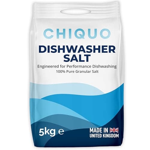 Image of Chiquo Dishwasher Salt, 5kg - Made in the United Kingdom - High Purity Formula - For Dishwashers & Water Softeners - Limescale Protection - Fast Dissolving Granules