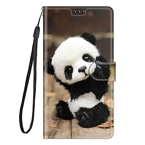 Image of Dfjhure for iPhone SE 2022 /iPhone SE 2020 / iPhone 8/7 Case Leather Flip Wallet Phone Case Cover Silicone Shockproof Bumper Cover Stand View Cover with Card Slots Phone Case Panda