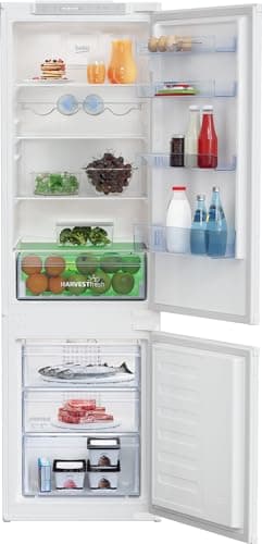 Image of BEKO Beko HarvestFresh BCFD4V73 Integrated Frost Free Fridge Freezer with Sliding Door Fixing Kit - White - E Rated