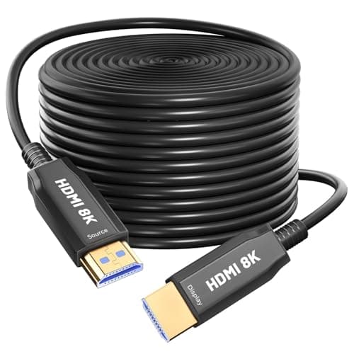 Image of 8K 100m HDMI opticafiber cable active optical AOC 2.1 48Gbps ultra high speed cable 8K@60Hz4K@130Hz eARC HDR10 4:4:4| 21:9 HDCP 2.2/2.3 3D VRR Function for HDTV/Projec tor Home TheatreTV Gaming Box