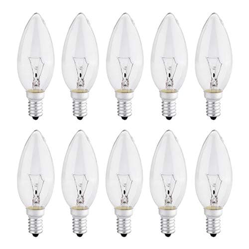 Image of 10 Pack Light Bulbs 40W SES Small Screw,E14 Candle Bulbs Dimmable, 230V