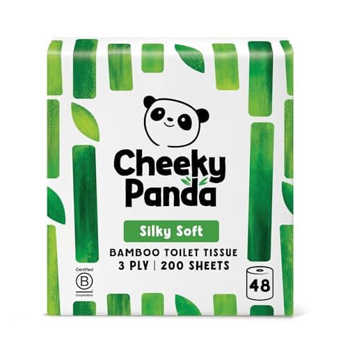 Image of The Cheeky Panda Bamboo Toilet Rolls Bulk Buy – 48 Rolls of 3 Ply Toilet Paper | Plastic Free Packaging and Sustainable Tissue Paper | Compostable Loo Roll
