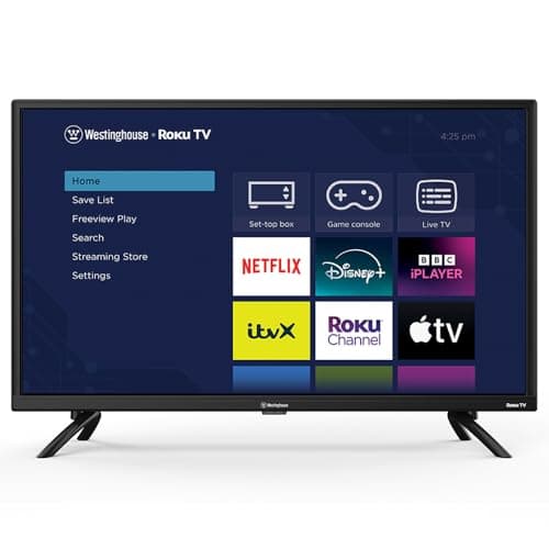 Image of Westinghouse 32 Inch TV Smart Roku OS - LED HD, Freeview, Netflix, Apple TV+, BBC iPlayer, Dolby Audio, HDMI, USB- Ideal Small TVs for Bedroom, Lounge or Kitchen 【Energy Class E】