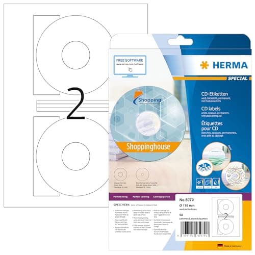 Image of Herma CD-Lables 116mm Paper white 25 Sheets 50pcs 5079