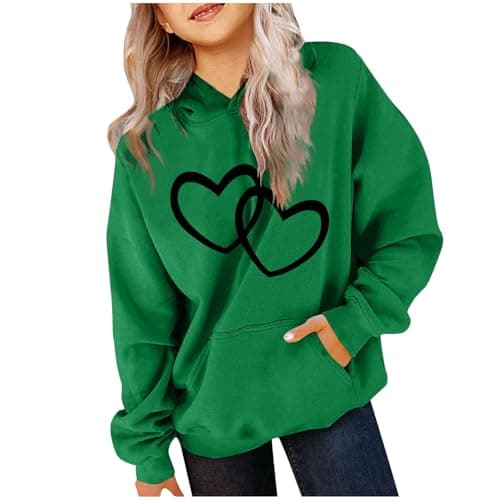 Image of Hoodies For Girls Age 5-6 Years Hooded Sweatshirts Casual Loose Oversized Jumper Printed Stylish Tops Jackets School Wear Birthday Gifts