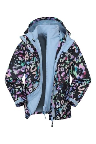 Image of Mountain Warehouse Aries Kids 3-in-1 Waterproof Jacket -Taped Seams Childrens Rain Jacket, Detachable Hood Girls & Boys Raincoat - Best for Spring Summer Pink (Aries) Teen Size 13 Years