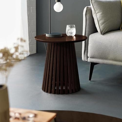 Image of Julian Bowen Ollie Dark Oak Effect 45cm Round Lamp Table