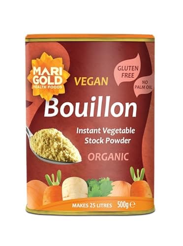 Image of Marigold Organic Vegetable Bouillon Powder, 500g – Instant Vegan Stock Powder, Natural Ingredients, Low Calories – Ideal for Soups, Stews & Sauces.