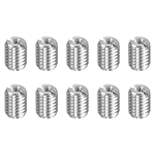 Image of sourcing map 10pcs Thread Repair Inserts M5 x 0.8 Male to M2 x 0.4 Female Thread 6mm Long Stainless Steel Reducing Nuts Metric Self Tapping Sleeves Threaded Reducer Industrial Fasteners