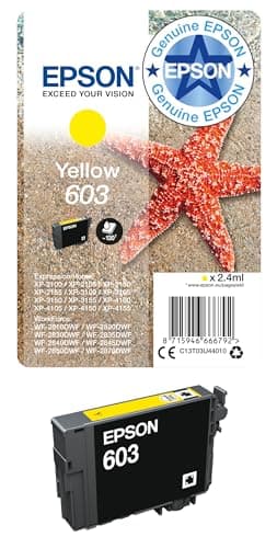 Image of Epson 603 Yellow Starfish Genuine, Ink Cartridge