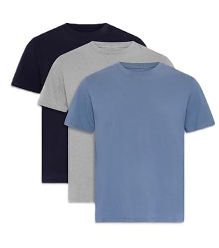 Image of Ted Baker Mens 3-Pack Breathable Cotton Stretch Crew Neck T-Shirt, Size L Navy Mix