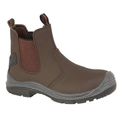 Image of Grafters M371B Mens Coated Leather Safety Dealer Boots Brown