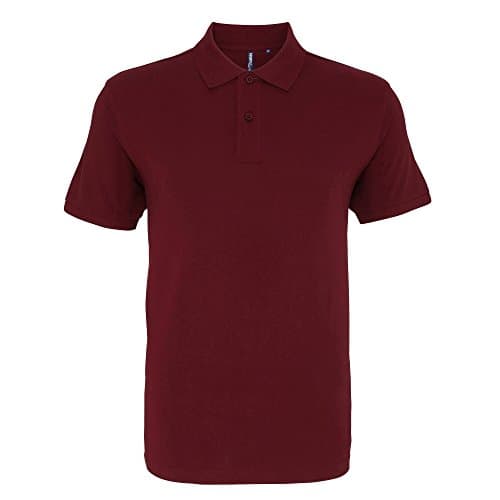 Image of Asquith & Fox Men's Asquith and Fox Men's Polo Short Sleeve Polo Shirt, Red (Burgundy 000), Small (Manufacturer Size:Small)
