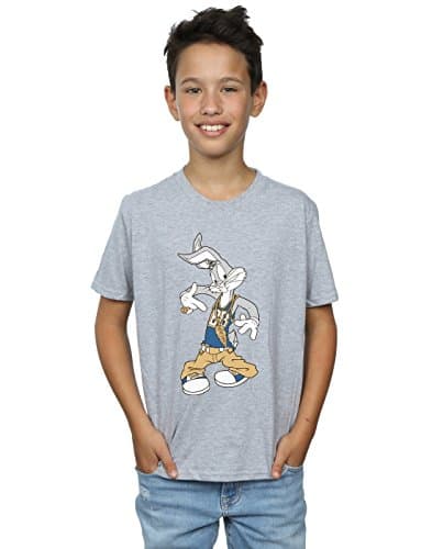 Image of LOONEY TUNES Boys Bugs Bunny Rapper T-Shirt 9-11 Years Sport Grey