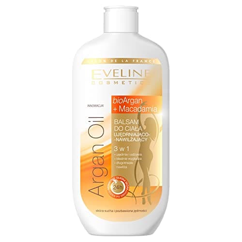 Image of Eveline Cosmetics Argan Oil 3-in-1 Firming & Moisturizing Balm with Argan Oil, Macadamia Oil & Hyaluronic Acid - Instant Skin Rejuvenation & Nourishment - 350ml