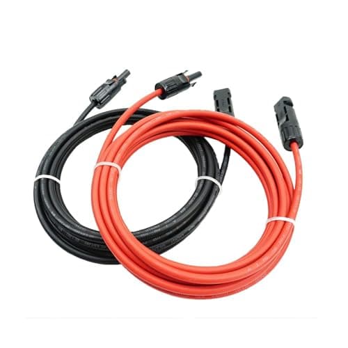Image of Solar Panel Extension Cable -1M/2M/3M/5M/10M/20M/30M 10AWG(6mm²/4mm²),Harness Wiring Wire Adapter with Connector,Tinned Copper Electrical Wire Cable- Red+Black (4mm²2M)