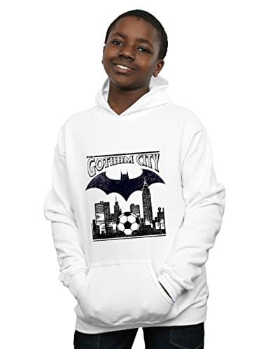 Image of Absolute Cult DC Comics Boys Batman Football Gotham City Hoodie White 9-11 Years