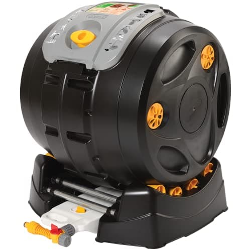 Image of HOZELOCK | Easymix 2-in-1 Composter | Rotating Composter with 100 Litre Capacity | Mixing 3x Faster than Standard Composters (8 Weeks) | Compost Juice Collection Container, black