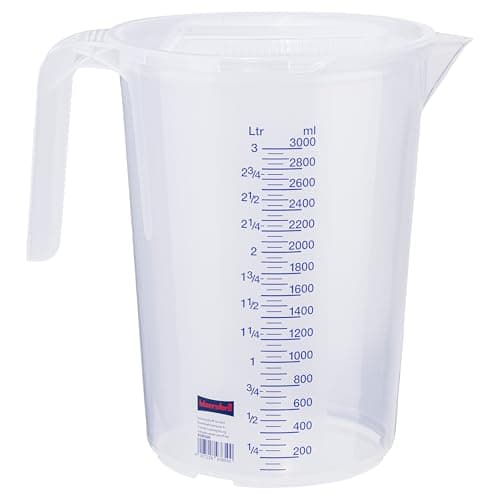 Image of Hünersdorff Transparent measuring jug, Plastic, Transparent/Blue, 3 L