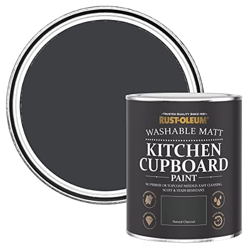 Image of Rust-Oleum Black Kitchen Cupboard Paint in Matt Finish - Natural Charcoal (BLACK) 750ml
