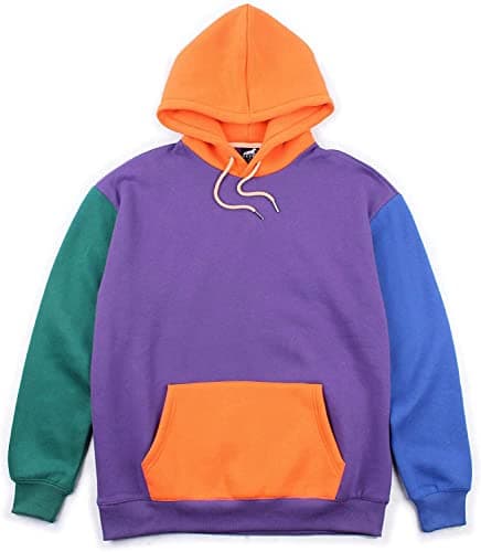 Image of Agora Colour Block Hoodie (Purple, Medium)