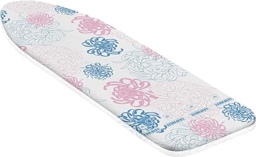 Image of Leifheit Cotton Comfort S/M Ironing Board Cover, 125x40cm, for steam irons, Iron Board Cover with thick cotton padding and elasticated waistband