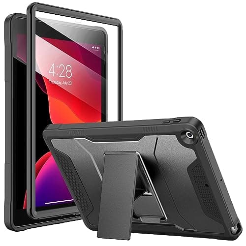 Image of Soke Case for iPad 9th/8th/7th Generation 10.2-Inch (2021/2020/2019 Release), with Built-in Screen Protector and Kickstand, Rugged Full Body Protective Cover for Apple iPad 10.2 Inch - Black