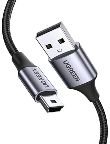 Image of UGREEN Mini USB Cable Braided USB 2.0 to Mini B Cable Data Transfer & Charge Compatible with Blue Yeti, Sat Nav, Dash Cam, Hero 2/3 / 4, DAC, PS3 Controller, MP3/4 Player, PDA, Camera, Scanner (1M)