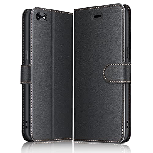 Image of ELESNOW Phone Case for iPhone 6 Plus / 6S Plus, Flip Wallet PU Leather Card Holder with RFID Blocking Magnetic Closure Stand Cover for Apple iPhone 6 Plus / 6S Plus (Black)