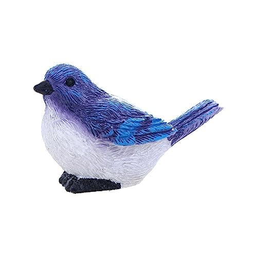 Image of Mini Bird Figurines Fairy Garden Decor, Cake Topper Miniature Decorations, Animal Bird Model Bonsai Ornaments(M-Blue Bird)