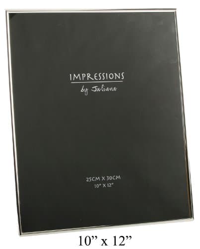 Image of Silverplated 10x25cm Silver Modern Thin Edge Photo Picture Frame 10"x12"