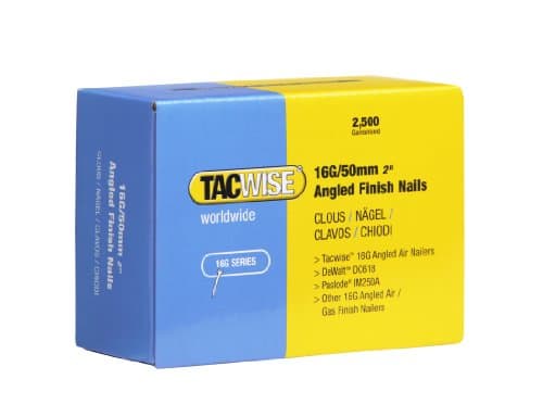 Image of Tacwise 0772 Type 16G / 50 mm Galvanised Angled Finish Nails, 20° Inclined, Pack of 2500