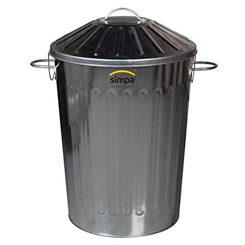 Image of CrazyGadget® Small Medium Large Extra Large Galvanised Steel Metal Dustbin Kitchen House Garden Storage Unit Bin (60L)