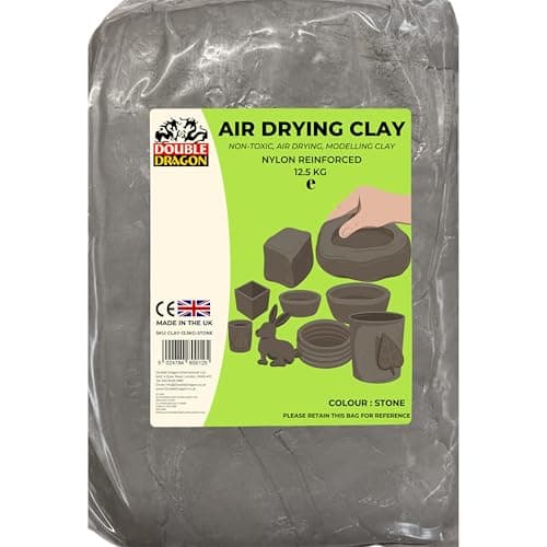 Image of Double Dragon Air Drying Modelling Clay, 12.5kg, for Sculpting & Crafting | Nylon Reinforced | Kid-Friendly & Non-Toxic | Durable, Long Lasting | Wheat & Gluten Free (Stone)