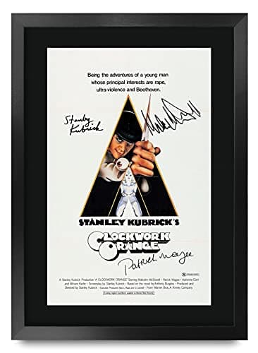 Image of HWC Trading A3 FR A Clockwork Orange Movie Poster Malcolm McDowell Patrick Magee Stanley Kubrick Signed Gift FRAMED A3 Printed Autograph Film Gifts Print Photo Picture Display…