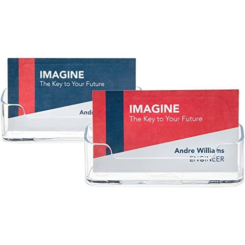 Image of Deflecto Business Card Holder - Pack of 2 - Clear (70501)