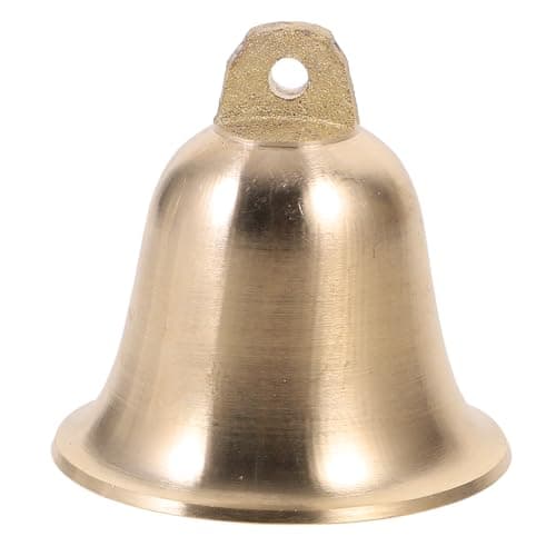 Image of FRCOLOR Antique Jingle Bell Hanging Decor Made of Brass with Elegant Golden Finish, for Home Door Hanging Decoration and Craft Making, for Holiday DIY Bells and Vintage Style Accents