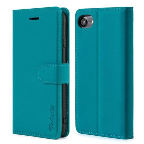Image of TOHULLE Case for iPhone 7 iPhone 8 iPhone SE 2020, Premium PU Leather Wallet Case with Card Holder Kickstand Magnetic Closure Flip Folio Case Cover Compatible with iPhone 7/8/SE 2020 - Blue