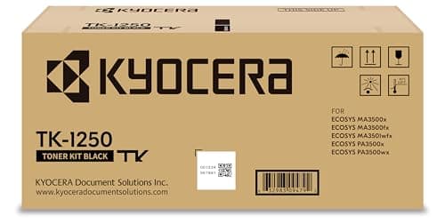 Image of Kyocera TK-1250 Black Toner Cartridge Original Toner Cartridge 1T0C3H0NL0 Printer Toner Compatible with ECOSYS PA3500x, PA3500wx, MA3500x, MA3500fx, MA3501wfx. Printer Toner for up to 3000 Pages