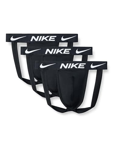 Image of Nike Men's Essential Micro Stretch Jock Strap 3pk Underwear Jockstrap, Black/Black/Black, S