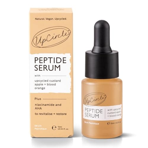 Image of UpCircle Mini Peptide Serum 15ml – Improves Skin Elasticity + Boosts Collagen – Custard Apple, Rich In Vitamin C + Blood Orange Brightens Skin - Vegan + Cruelty-Free
