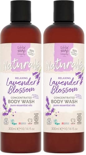 Image of Little Soap Company Naturals Range: Lavender Blossom Body Wash | Natural & Vegan Shower Gel, Perfect for Sensitive Skin | Antibacterial, Calming, Eco-Friendly | Recycled Plastic Packaging | 300ml