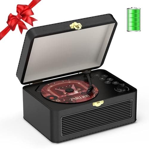 Image of CD Players for Home Retro: Kegaudio CD Player Portable Bluetooth Black PU Speakers & Radio & Remote Control Vintage CD-Player Support USB/AUX Playback Headphone jack