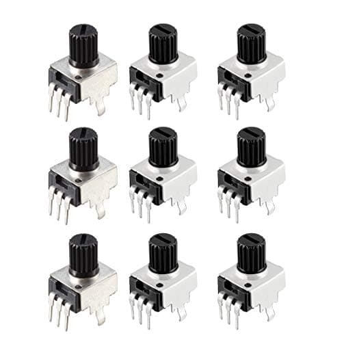 Image of sourcing map Carbon Film Potentiometer Rotary Variable Resistors Single Turn (1K,5K,10K,20K,50K,100K,200K,500K,1M Ohm each 5pcs) 45pcs