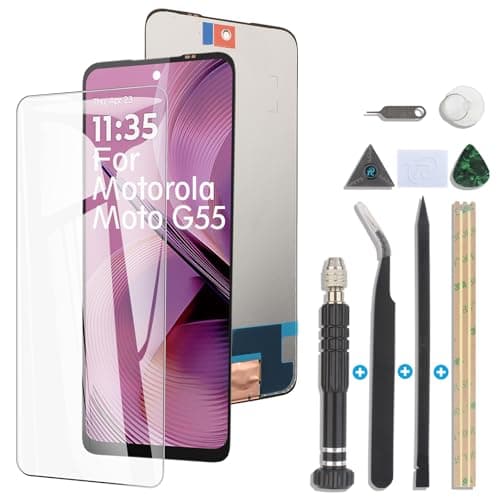 Image of RongZy Screen Replacement for Motorola Moto G55 5G LCD Touch Screen Internal Digitizer for Moto G55 Display Replacement Assembly with Tools Kit(Black)