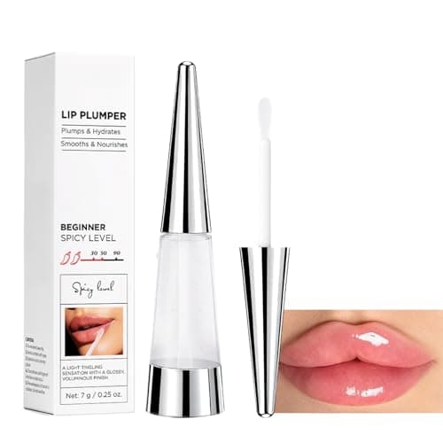 Image of Lip Plumper for Full Lips,Moisturizing Clear Lip Gloss with Hyaluronic Acid,Smooth Plumping Lip Gloss Serum,Lasting Juicy Lip Hydrating Lip Filler,High Shine Lightweight Lip Beauty (#02)