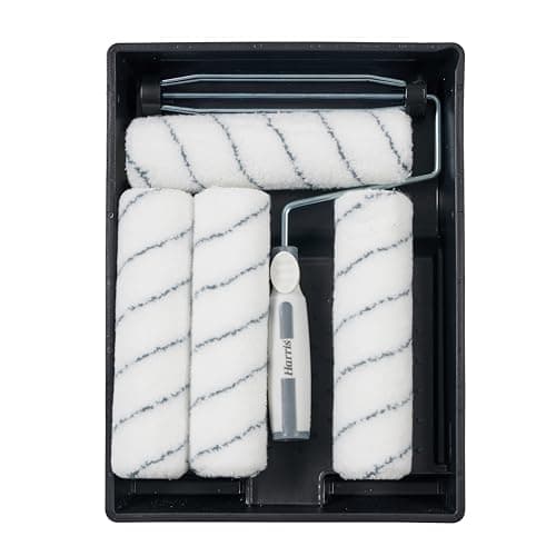 Image of Harris Seriously Good Walls & Ceilings Paint Roller Set 9in, 1 x 9" Frame, 4 x 9" Medium Pile Roller Sleeves & Tray 9"